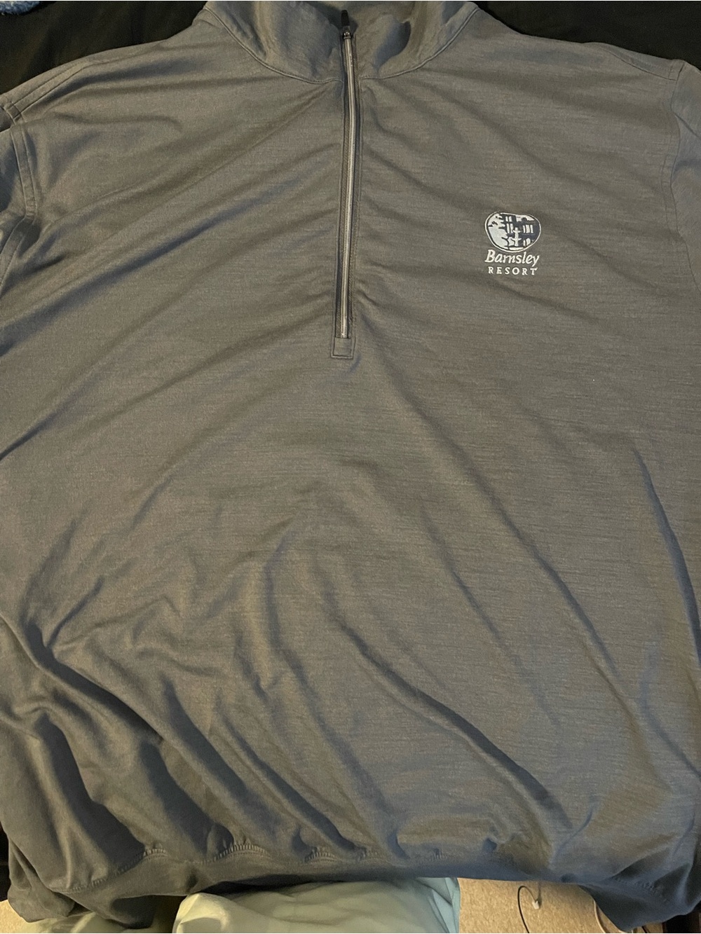 Barnsley Resort Men's Lightweight Gray Quarter-Zip Shirt Jacket